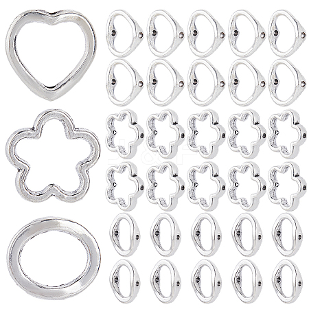 120Pcs 3 Styles Tibetan Style Alloy Bead Frames TIBE-SP0001-13-1
