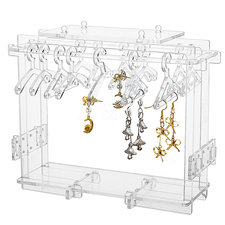 Assembled Transparent Acrylic Earring Display Stands EDIS-WH0021-12-1