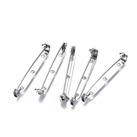 201 Stainless Steel Brooch Pin Back Safety Catch Bar Pins STAS-S117-022F-1