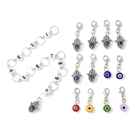 Knitting Row Counter Chains & Locking Stitch Markers Kits HJEW-AB00490-1