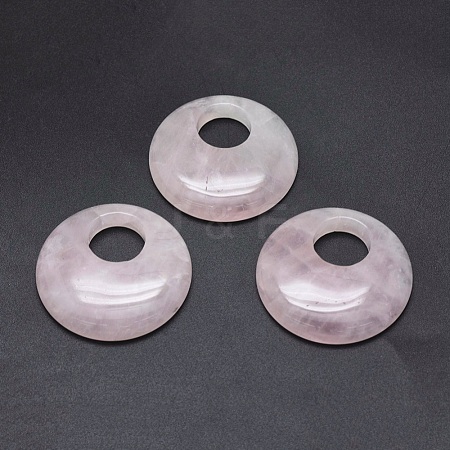 Natural Rose Quartz Pendants G-P384-A-1