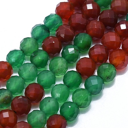 Natural Carnelian & Green Onyx Agate Beads Strands G-G106-C10-05-1