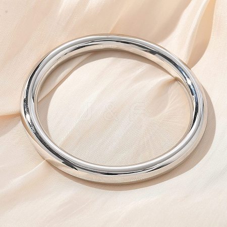 304 Stainless Steel Plain Bangles for Women BJEW-K271-01P-1