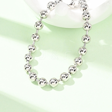 Brass Ball Link Chain Bracelets for Women BJEW-H640-02A-P-1