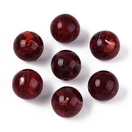 Round Acrylic Imitation Gemstone Beads OACR-R029-16mm-05A-1