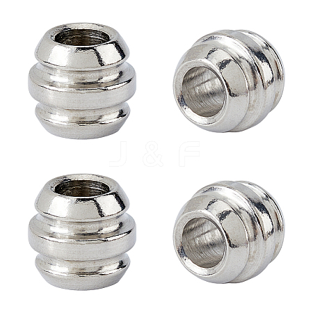 4Pcs Drum 304 Stainless Steel European Beads STAS-DC0017-29-1