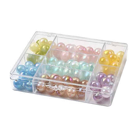 76Pcs Resin UV Reactive Beads RESI-Z041-03-1