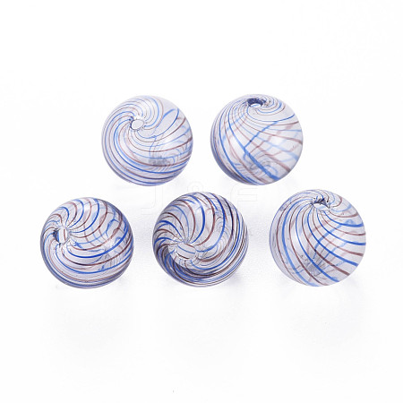 Transparent Handmade Blown Glass Globe Beads GLAA-T012-35C-06-1