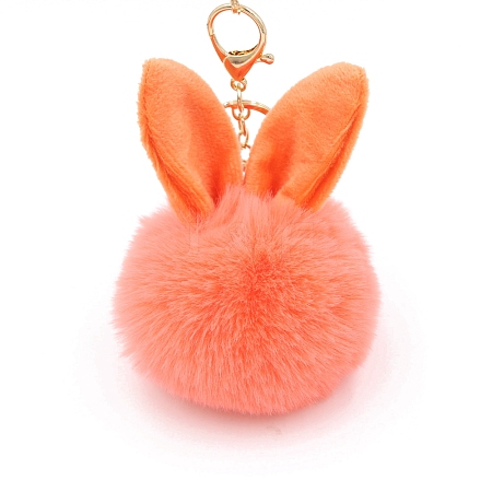 Easter Rabbit Faux Fluffy Ball Pendant Keychains PW-WG95913-13-1