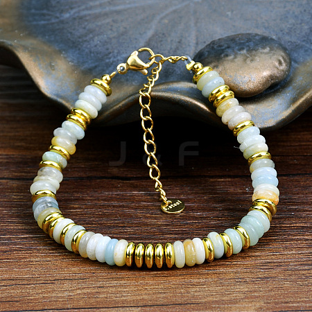Natural Flower Amazonite Rondelle Beaded Bracelets FS-WGEAC01-04-1