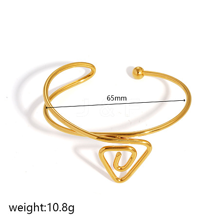 304 Stainless Steel Spiral Geometric Upper Arm Cuff Bangles for Women WG66983-03-1