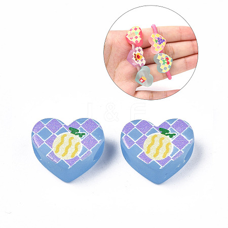 Autumn Theme Transparent Printed Acrylic European Beads MACR-XCP0001-26A-1
