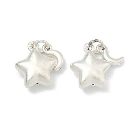 Fine Silver Chunky Star with Moon Charms STER-A050-11MS-1