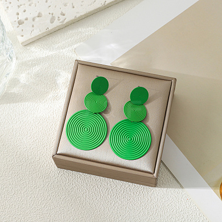 3-Round Alloy Dangle Stud Earrings FS-WG460DD-07-1