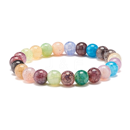 8.5MM Imitation Gemstone Glass Round Beads Stretch Bracelet for Women BJEW-JB07415-1