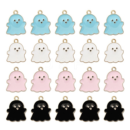 20Pcs 4 Colors Alloy Enamel Pendants ENAM-YW0002-68-1