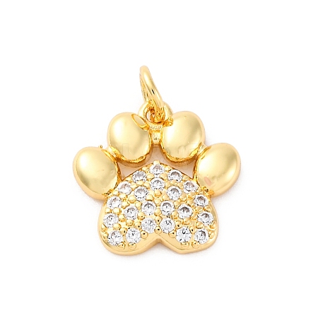 Brass Micro Pave Cubic Zirconia Charms KK-S510-15G-1