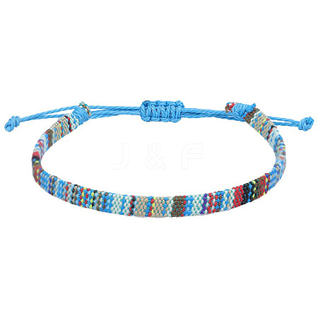Adjustable Bohemian Style Cotton & Linen Cord Braided Bracelets for Friendship OB0004-16-1