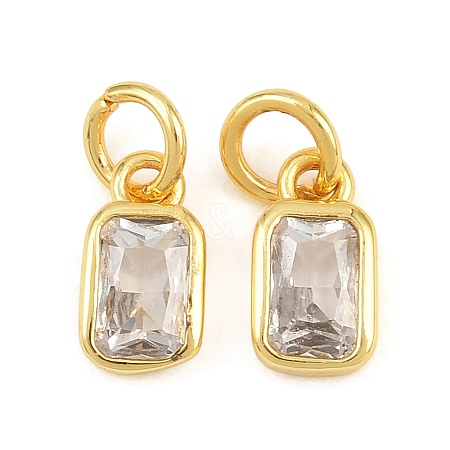 Brass Pave Cubic Zirconia Charms CU-CBA3D67-12G-03-1