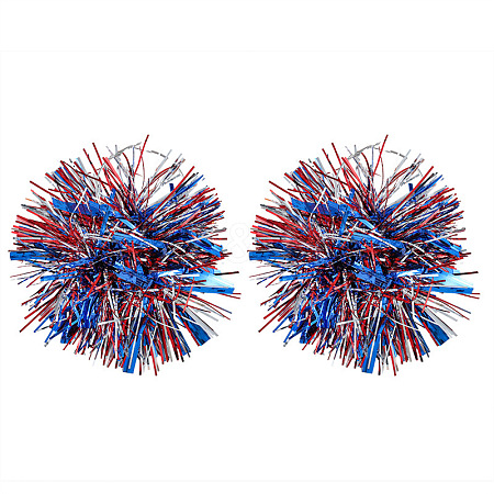 Independence Day Plastic Shiner & Alloy Hoop Earrings WG81119-02-1