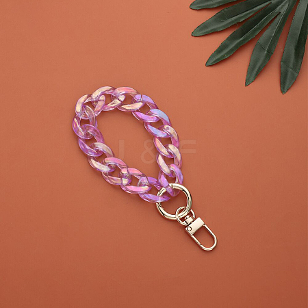 Transparent Resin Curb Chain Bag Strap FIND-WH0092-31C-1