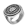 Stainless Steel Rune Words Viking Amulet Finger Ring PW-WG37249-04-1