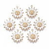 Brass Micro Pave Cubic Zirconia Pendants KK-S359-008-RS-1