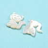 Natural Sea White Shell Cat Charms SHEL-D079-04-3