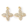 Brass Micro Pave Clear Cubic Zirconia Pendants KK-Q031-31G-01-1