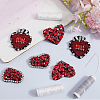 Gorgecraft 6Pcs 3 Style Heart Shape Alloy Rhinestone Embroidery Thread Sew Cloth DIY-GF0009-55-4