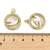 Brass Micro Pave Clear Cubic Zirconia Pendants KK-K365-01G-01-3