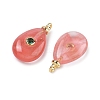 Cherry Quartz Glass Pendants KK-C251-01A-02-2