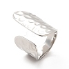 304 Stainless Steel Wide Flat Open Cuff Ring for Women RJEW-F131-16P-1