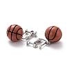 Round Basketball Dangle Clip-on Earrings for Women LS-EJEW-Z015-08-2