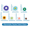 210Pcs 7 Style Resin Cabochons CRES-CD0001-02-6