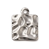 Textured 304 Stainless Steel Pendants STAS-G344-03A-P-1