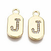 Brass Micro Pave Clear Cubic Zirconia Pendants KK-S360-052J-NF-1