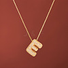 Brass Micro Pave Clear Cubic Zirconia Initial Pendant Necklaces for Women FS-WGDC51D-05-1