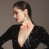 1Pc Retro Cloth Rose Flower Waxed Cord Wrap Choker Necklaces for Women NJEW-CP0001-05D-7