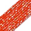 AB Color Plated Opaque Glass Beads Strands GLAA-G127-02O-1