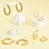 4 Pairs 4 Style 304 Stainless Steel Twist Rope & Oval & Ball Beaded C-shape Stud Earrings EJEW-TZ0001-01-5