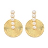 Flat Round Brass Stud Earrings KK-U058-60G-4