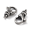 Tibetan Style 316 Stainless Steel Lobster Claw Clasps STAS-K276-12B-AS-2