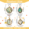 ARRICRAFT 8Pcs 4 Styles Natural Abalone Shell/Paua Shell Pendants FIND-AR0004-22-2