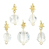 5Pcs Glass & Acrylic & Brass Pendants PALLOY-JF03069-1