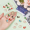 SUNNYCLUE 24Pcs 6 Colors Alloy Crystal Rhinestone Connector Charms ALRI-SC0001-40-3