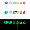 12pcs 3 styles Luminous Transparent Resin Cartoon Big Pendants CRES-TA0001-41-1