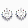 Brass Micro Pave Cubic Zirconia Pendants KK-R130-010P-NF-1