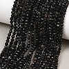 Natural Black Tourmaline Beads Strands G-D320-A04-3mm-02-1