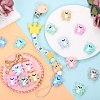 16Pcs 8 Colors Cartoon Bear Silicone Beads JX699A-6